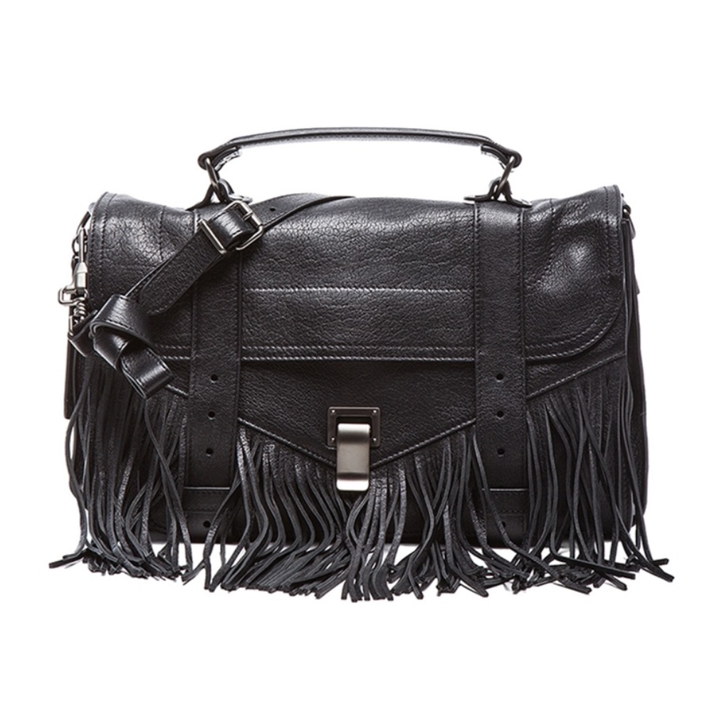 PROENZA SCHOULER Medium PS1 Fringe Bag in Black